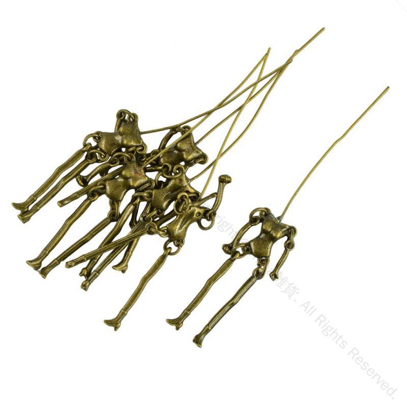 スケルトン人形 ペンダント ジュエリー作り用 DIY アクセサリーパーツ 6個セット ハンドメイド素材 手..