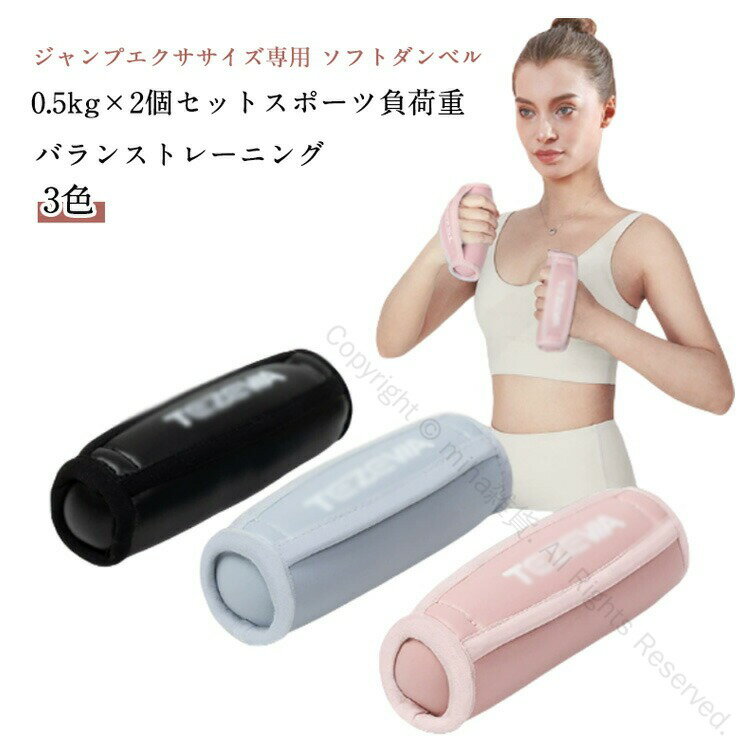 筋トレ ダンベル 2個セット 使いやすい ハンドウェイト ソフトアレー 0.5kg 軽量 フィットネス器具 ダ..