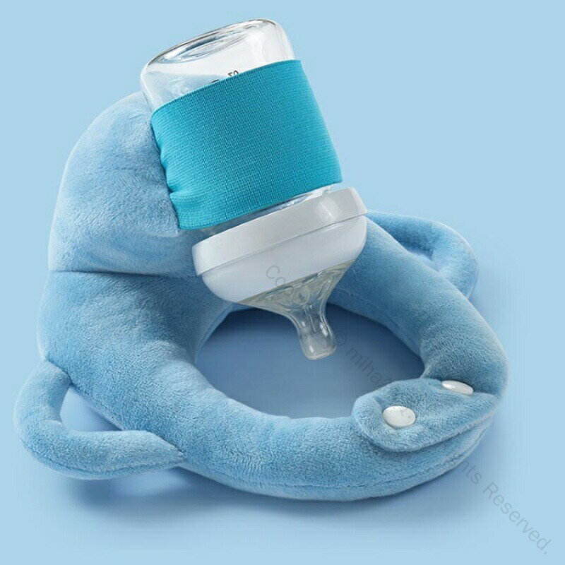 セルフミルクッション ピロー 赤ちゃん 授乳 セルフミルク へたらない 哺乳瓶ホルダー付き 枕 マタニテ..