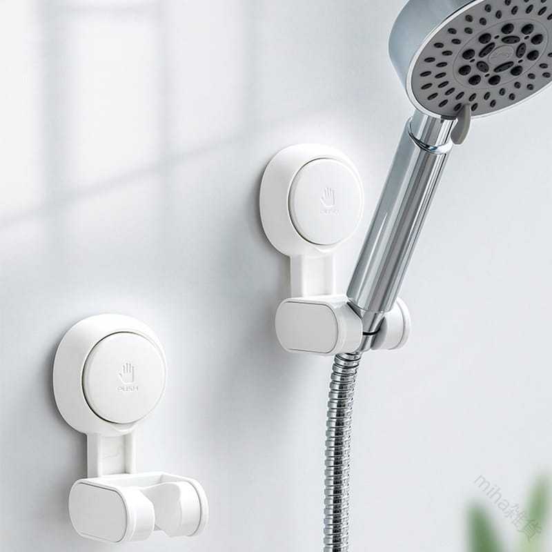 シャワーヘッド かけ シャワーフック 強力吸盤式 ユニバーサルタイプ 角度調整可能 レインシャワー対応 バスルーム用パンチ不要吸盤式ブラケット フィクサー ハンギングシート付き 便利設計