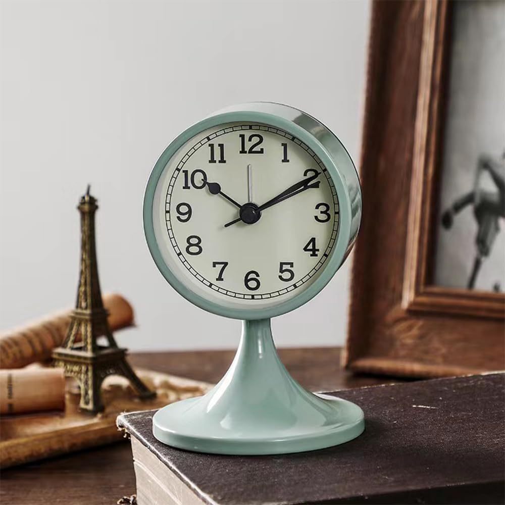 置き時計 目覚まし時計 卓上時計 アナログ 静音 おしゃれ シンプル 見やすい 北欧デザイン 時計 ミニサイズ AA乾電池作動 可愛い インテリア 寝室 自宅 部屋 オフィス 書斎 装飾 父の日ギフトに最適(3)