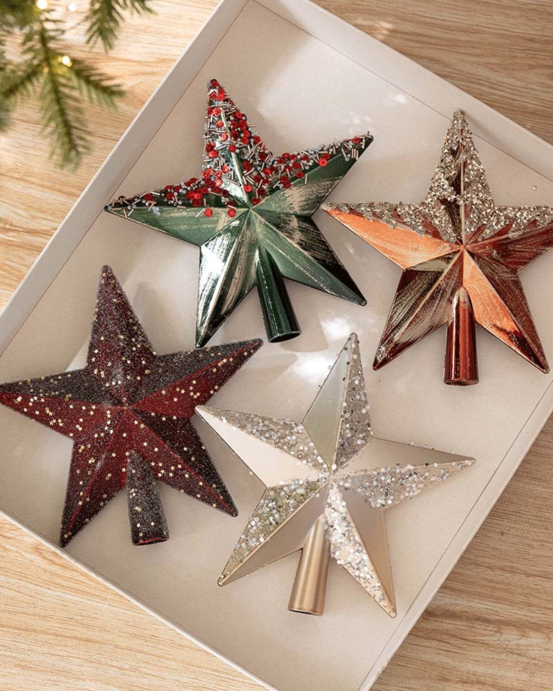 クリスマス ツリートップ スター 星 20cm トップスター キラキラ 大きめサイズ かわいい 五芒星 オーナメント 幸運星 クリスマスツリー装飾 北欧風 オシャレ インテリア 飾り クリスマス用 プレゼント ギフト お祝い パーティー 緑 ワイン シャンパン コーヒーカラー対応