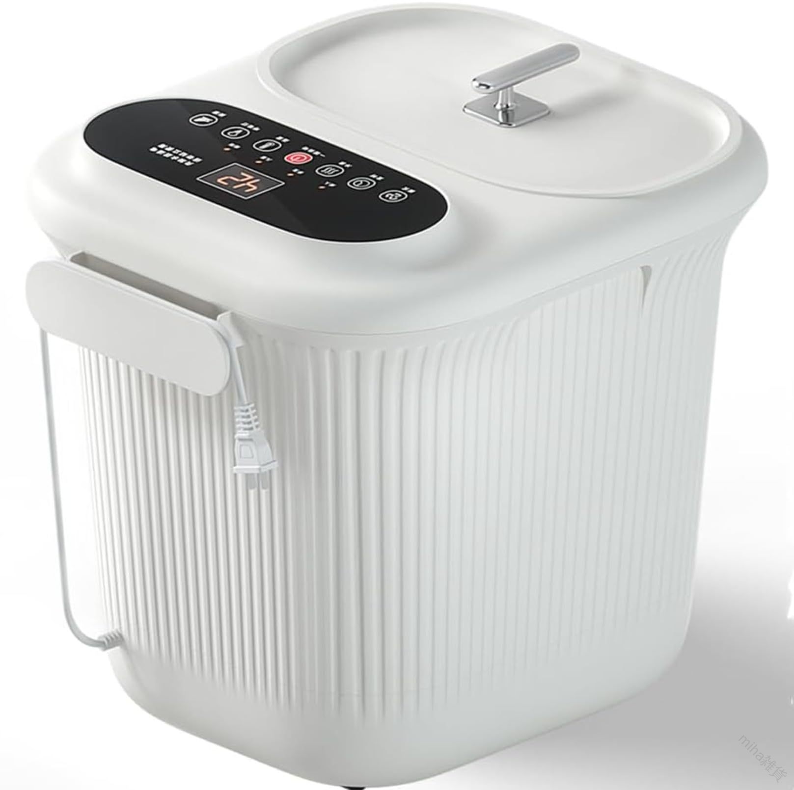 電動足湯桶 深型足湯器 足湯用バケツ 遠赤外線フットバス 自動47℃保温加熱機能 自動加熱バブル機能 35℃..