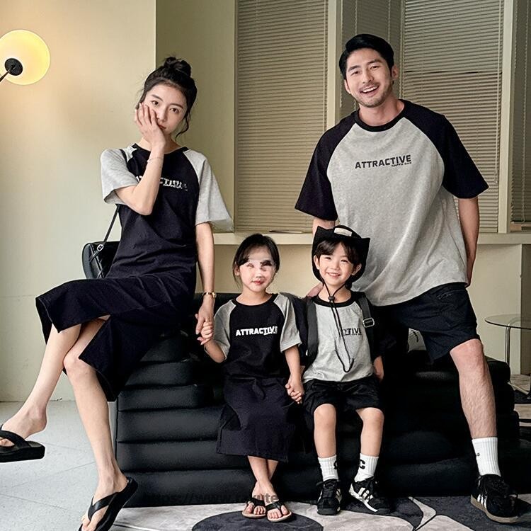 Rakuten - ママ パパ 母の日 男の子 半袖 コーデ ジュタオピン 親子ペアルック 親子コーデ ペアルック tシャツ 家族 お揃いコーデ 夏 親子 tシャツ お揃い 服 ペア 子ども服 親子ペアルック 半袖 姉