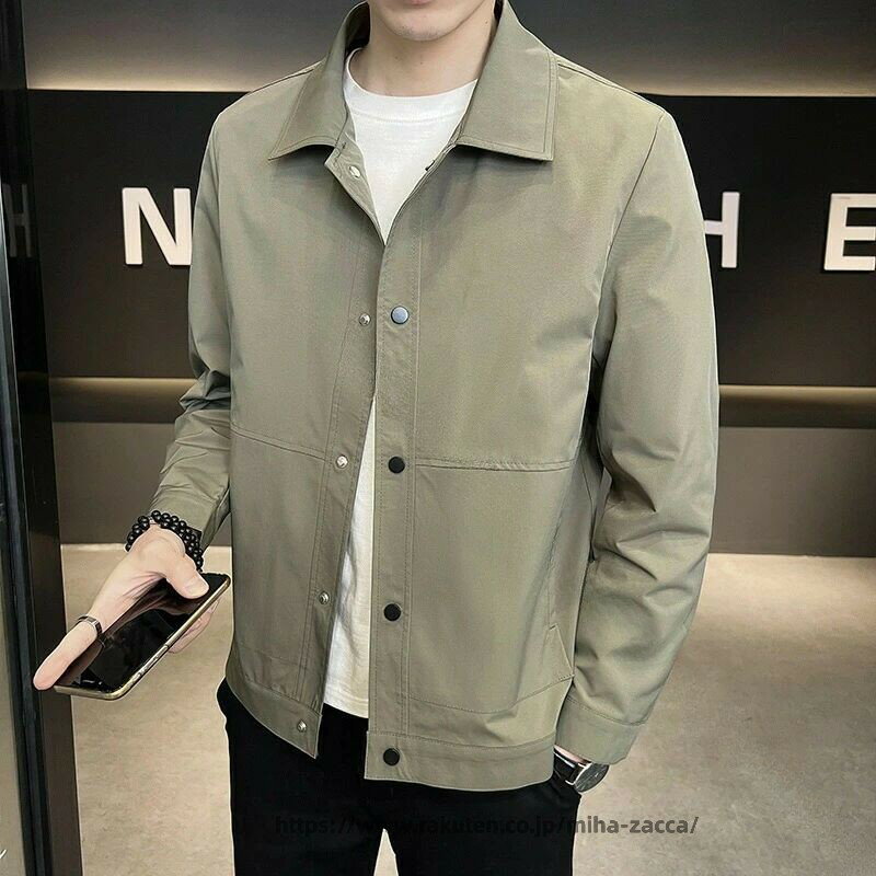 Rakuten - ジャケット メンズ 春 秋 40代 50代 無地 ブルゾン カジュアルジャケット アウター 春服 秋服 通勤 メンズファッション お洒落 ビジネス 大きいサイズ 春物 メンズジャケット 春アウター