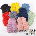 ダウンベスト キッズ ダックダウン 男の子 女の子 中綿ベスト アウター インナー ベスト ダウン 秋 冬 春 防寒 子供服 こども服 アウトドア ファスナー キッズベスト アウター ノースリーブ 黒 インナーベスト(4)