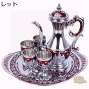 酒器セット 6点セット 銅製 徳利 とっくり セット ぐい呑み おちょこ 酒盃 酒器揃 お酒入れ 持ち手付き チャイナ風 宮廷風 徳利+お猪口4個 トレー付き ...