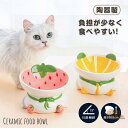フードボウル 猫 犬 猫用食器 陶器 餌入れ フードボール イチゴ みかん 吐き戻し防止 首や腰の負担を軽減し 脚付フードボウル 食器 ペット用食器 ご飯皿 猫の皿 ネコ食器 高さ 傾斜 斜め 水 陶器 餌皿 エサ皿 猫皿 ネコ用 食器台 犬猫兼用食器 おしゃれ かわいい ペット用