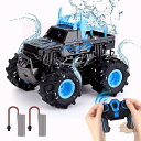 ラジコンカー 水陸両用 子供向け オフロード 車 おもちゃ リモコンカー オフロード 電動RCカー リモコン 2.4GHz 360度回転 4WD四輪駆動 USB充電式 簡単操作 ジープ jeep リモコンおもちゃ こども 中学生 男の子 誕生日 クリスマスプレゼント 2個充電電池つき