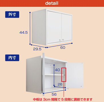 【完成品】吊り戸棚(幅60cm 奥行29.5cm) 送料無料 国産