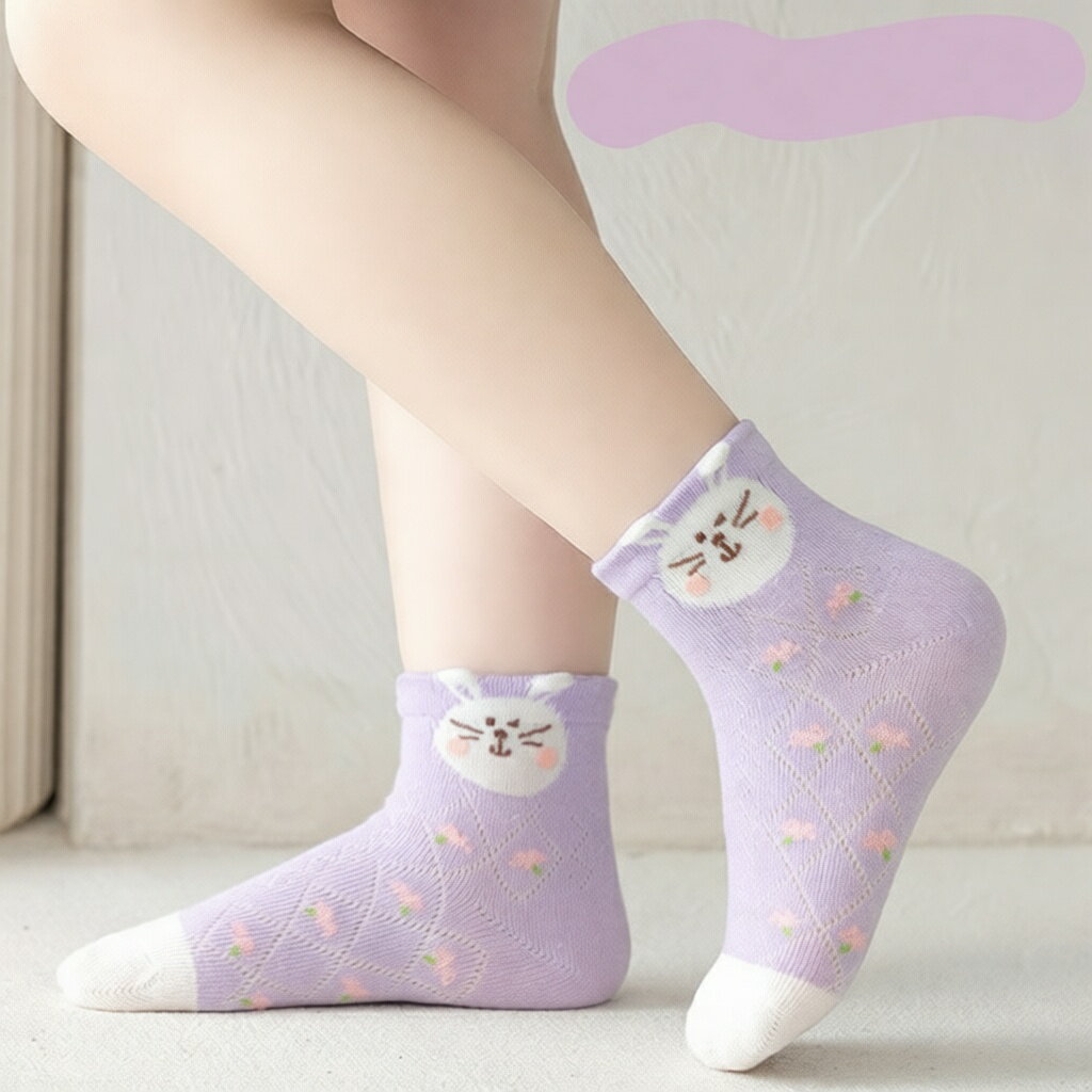 キッズ ソックス 5足組 男の子 女の子 14cm～22cm クルーソックス 滑り止めなし メッシュ ベビー 子供 靴下 こども 春 夏 秋 薄手 アンクルソックス ジュニア くつした 花柄 おしゃれ かわいい 子ども用 幼稚園 小学校 中学校 通園 通学 セット まとめ買い 洗い替え 蒸れない