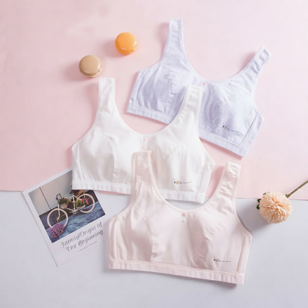 Rakuten - ジュニア ブラ ブラジャー ブラトップ ジュニア ノンワイヤ― ブラジャー タンクトップ コットン 単品 女の子 キッズ レディース ファーストブラ ハーフトップ 子供 可愛い インナー スポーツブラジャー スポーツ ブラ ガールズインナー 小学生 中学生 部活