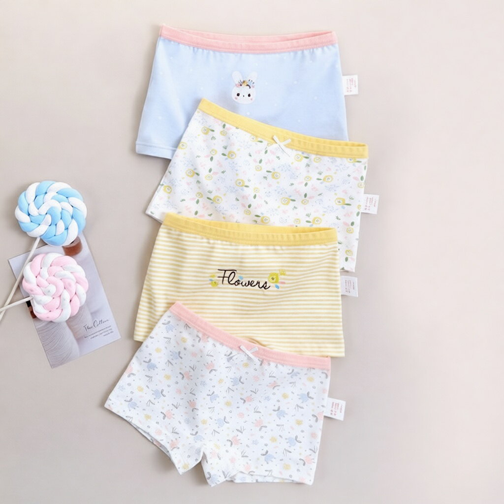 ボクサーパンツ 女の子 全7柄×4枚セット 110-160cm 下着 キッズ ショーツ ブリーフ コットン 綿95% パンツ インナー 下着 女児 おしゃれ アンダーウェア ノーマル スタンダード 子ども 子供用 保育園 幼稚園 小学生 抗菌 通気性 吸湿性 花柄 ジュニア