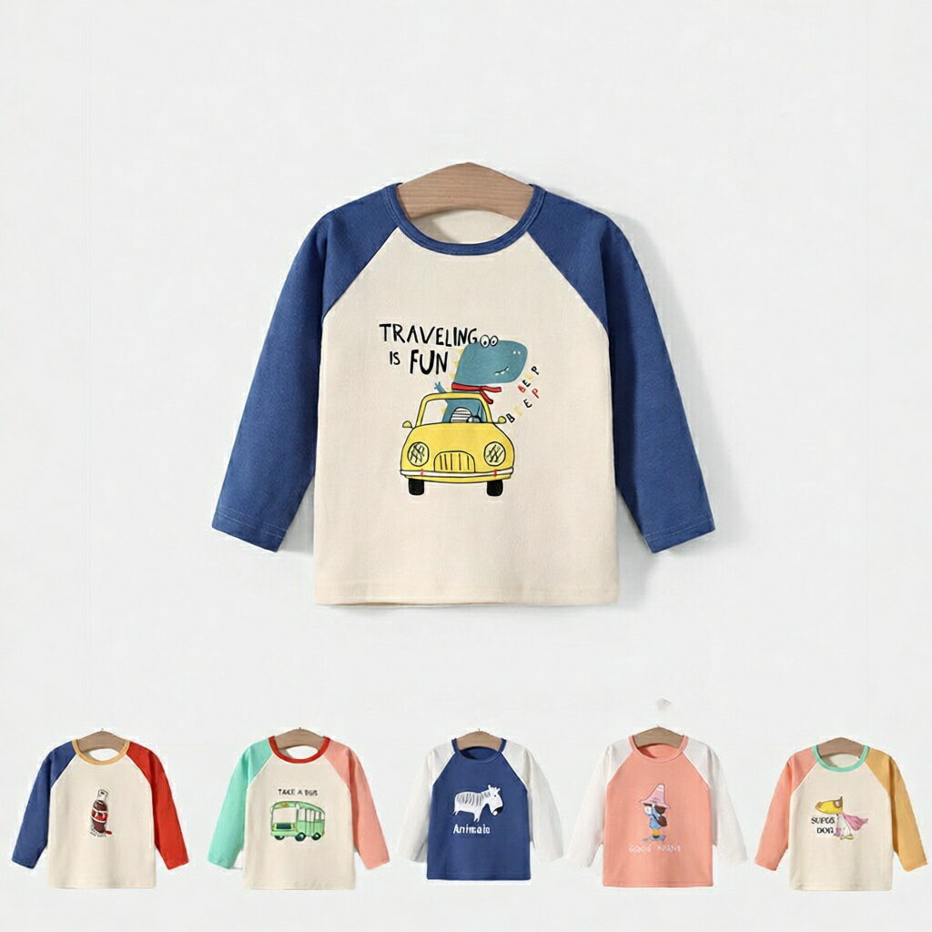 Rakuten - 長袖Tシャツ キッズ 男の子 女の子 綿100％ 中厚 73cm〜120cm 子供 Tシャツ 綿 おしゃれ 柔らか 幼児 男児 女児 子ども コットン100 ベビー服 赤ちゃん 子ども服 春 秋 ロンT キッズ カットソー 長そで 入園 入学 トップス キャラクター 可愛い