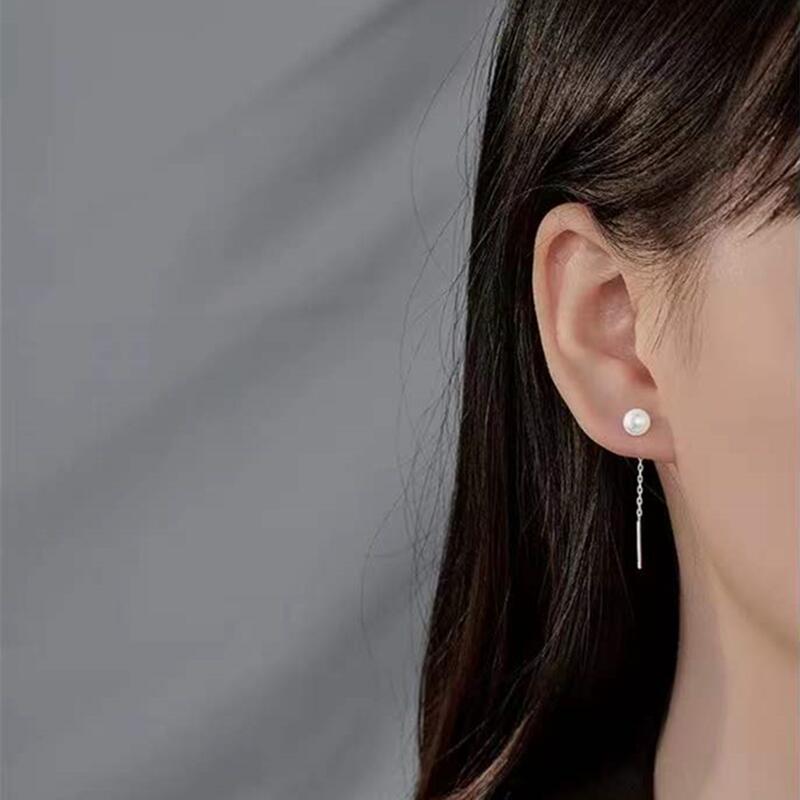 淡水パール チェーンピアス 5-6mm Mサイズ ピアス シルバー アクセサリー 6月の誕生石 真珠 パール 天然石 プレゼント ギフト ジュエリー パワーストーン レディース 金属アレルギー 大人 M オシャレ 女性 シンプル 誕生日 揺れる 人気 クリスマス バレンタイン 贈り物 552