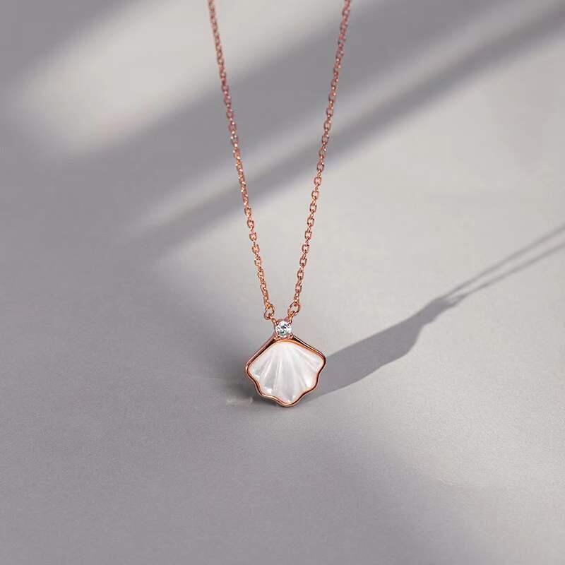 Rakuten - ネックレス レディース シルバー 貝殻 ジルコン シルバー925 S925 金属アレルギー対応 ローズゴールドメッキ プラチナメッキ 可愛い おしゃれ 上品 プレゼント 贈り物 ギフト アクセサリー ジュエリー シンプル 誕生日 ホワイトデー 卒業お祝い かわいい