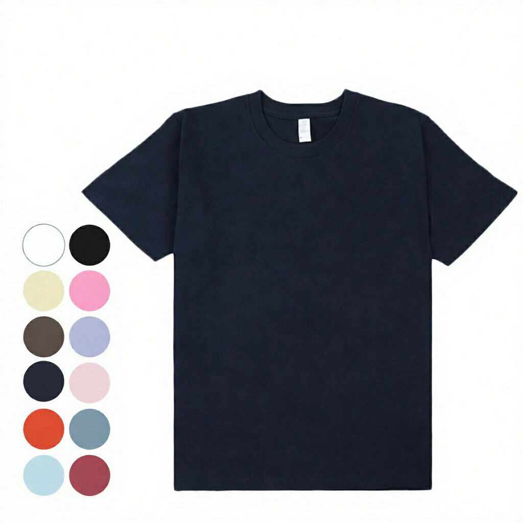 Rakuten - Tシャツ メンズ 半袖 厚手 無地 おしゃれ 透けない 半袖Tシャツ 白 黒 ティーシャツ 綿100 コットン コットン100 レディース メンズ 大きいサイズ レディーストップス 半袖 ネイビー ブラック ホワイト ピンク ブルー オレンジ S M XS L XL XXL ビッグサイズ ユニセックス