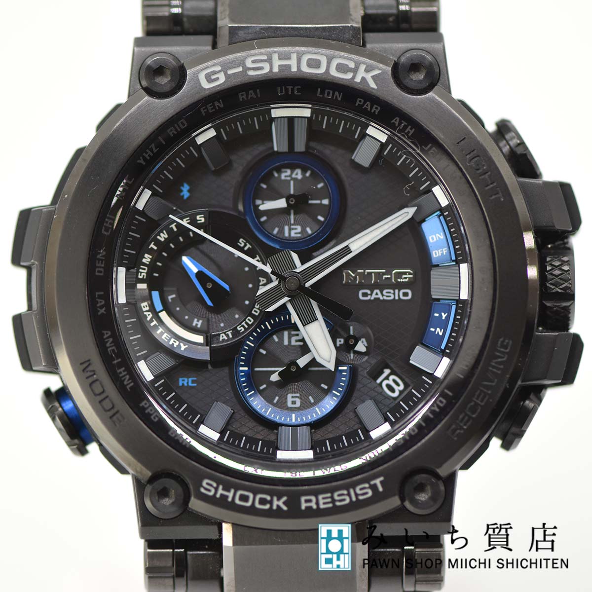 質屋 腕時計 CASIO カシオ Gショック MT-G MTG-B1000BD-1AJF ソーラー ブラック ブルー H4288 みいち質店