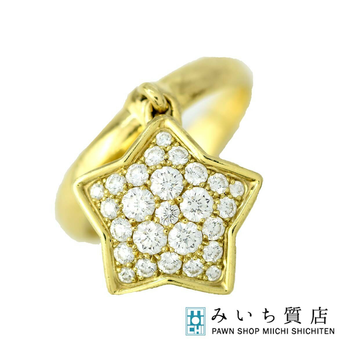 質屋 リング Gimel ギメル パヴェダイヤ 0.875ct K18 pt950 7.1g スター 星 ダイヤモンド みいち質店のサムネイル
