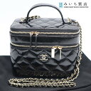 シャネル ハンドバッグ 質屋 未使用 シャネル CHANEL バニティ ヴァニティー ケース AP2917 ショルダーバッグ ラムスキン シャイニー 黒 22k428-2 みいち質店