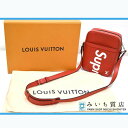 質屋 ショルダー バッグ ルイヴィトン シュプリーム ダヌーヴ PM M53417 LOUIS VUITTON Supreme コラボ LV 赤 エピ みいち質...