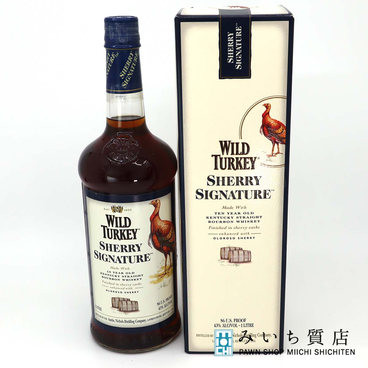 質屋 未開栓 お酒 ウイスキー ワイルドターキー シェリー シグネチャー 1000ml 43% 23k354-2-1 みいち質店