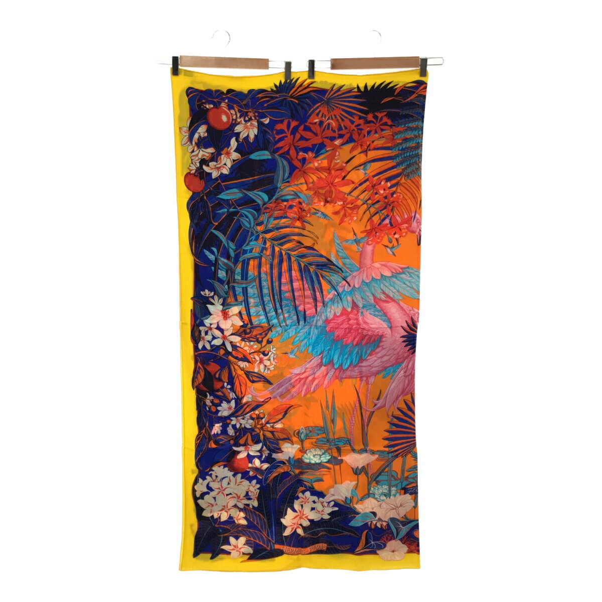 質屋 エルメス カレジュアン カレ140 フラミンゴパーティ HERMES スカーフ 大判 カシシル eco234 みいち質店