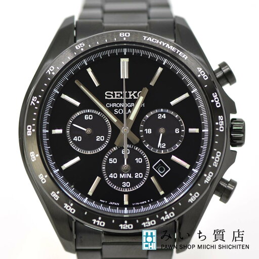 質屋 腕時計 セイコー SEIKO SBPY169 ソーラー クロノグラフ ブラック SS 23s68-1 みいち質店 質屋 腕時計 セイコー SEIKO SBPY169 ソーラー クロノグラフ ブラック SS 23s68-1 みいち質店