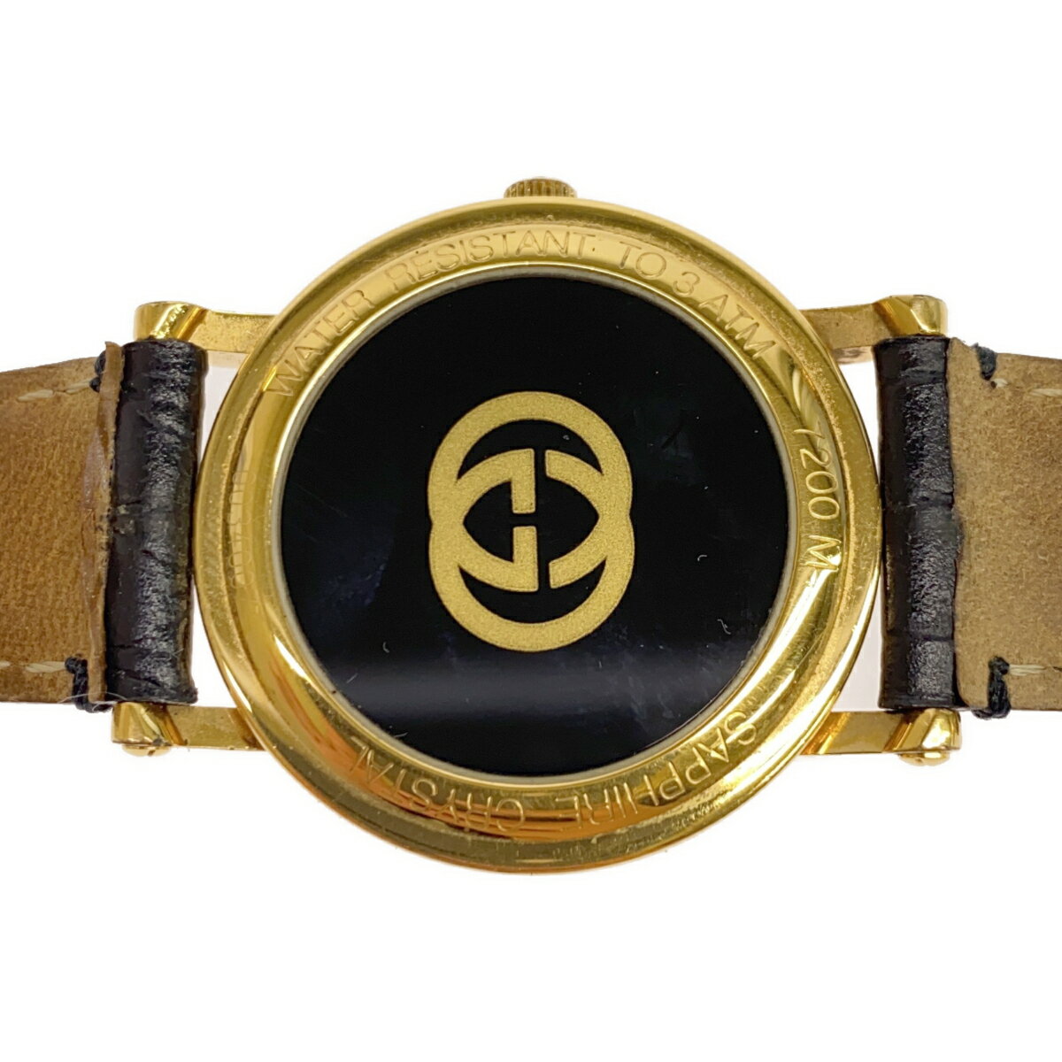 質屋 腕時計 稼働 グッチ GUCCI 7200M クォーツ 2024.7電池交換済 革ベルト ゴールド色 H11256 みいち質店