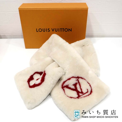 質屋 LV エシャルプシャーリングダーリン ムートン マフラー モノグラムフラワー M70434 ホワイト 白 ルイヴィトン H16534 みいち質店 質屋 LV エシャルプシャーリングダーリン ムートン マフラー モノグラムフラワー M70434 ホワイト 白 ルイヴィトン H16534 みいち質店