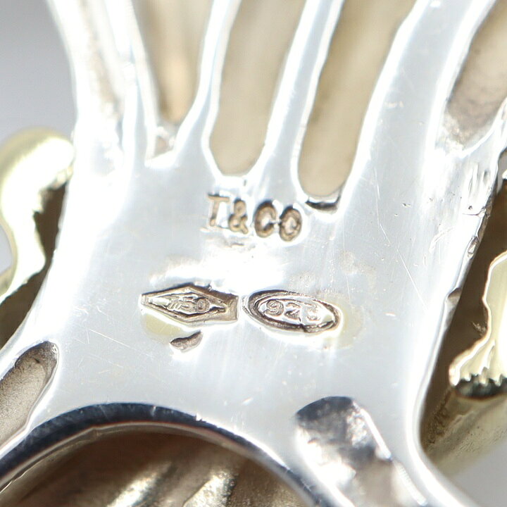 質屋 TIFFANY&Co. ティファニー リボン ブローチ 750/925 アクセサリー 重量約16.8...