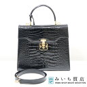 質屋 グッチ GUCCI レディロック クロコダイル バッグ 黒 スト...(4)
