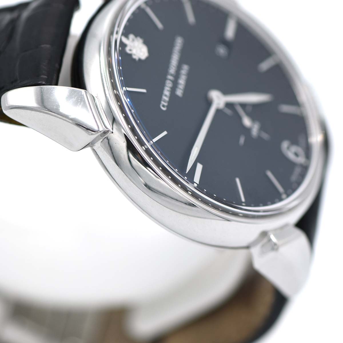 質屋 腕時計 稼働 CUERVO Y SOBRINOS クエルボ・イ・ソブリノス ハバナ ヒストリアドール 3195 デイト 自動巻き ブラック色文字盤 ベルト社外品 M116 みいち質店