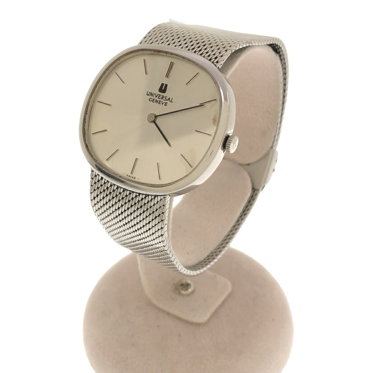 質屋 腕時計 稼働 UNIVERSAL GENEVE ユニバーサル ジュネーブ 842125 手巻き 白文字盤 H12797 みいち質店