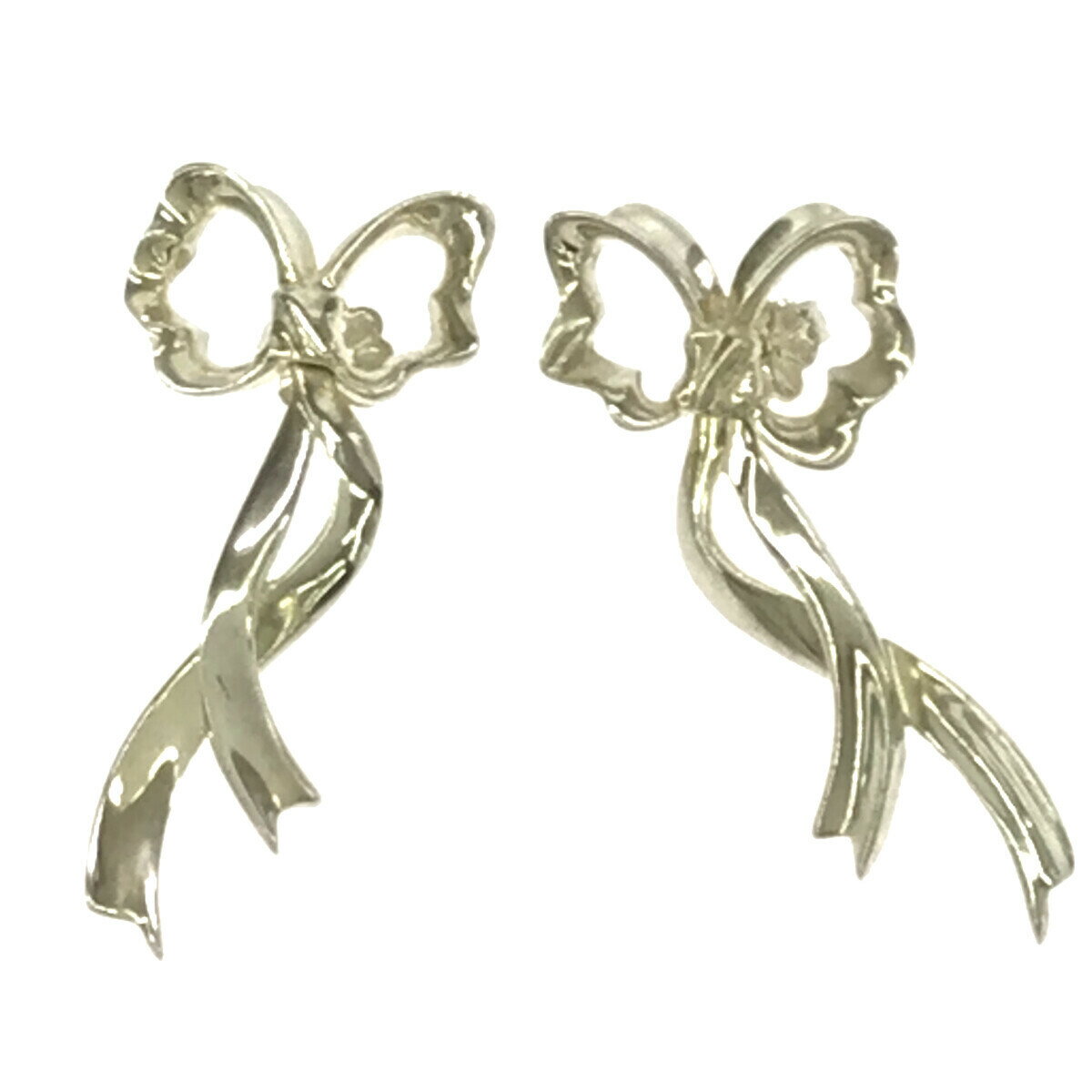 b071 美品 TIFFANY&Co. ティファニー リボン ピアス 925 b071 美品 TIFFANY&Co. ティファニー リボン ピアス 925