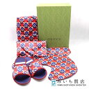 質屋 未使用 GUCCI グッチ トラベルセット 662431 ジオメトリック アイマスク ネックピロー スリッパ L 赤系 箱有 24k943-1 みいち質店