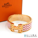 質屋 未使用 HERMES エルメス ブレスレッド クリッククラックPM Cheval Pixel バイカラー ピンク系 オレンジ系 アクセサリー 箱有 H2382 みいち質店(4)