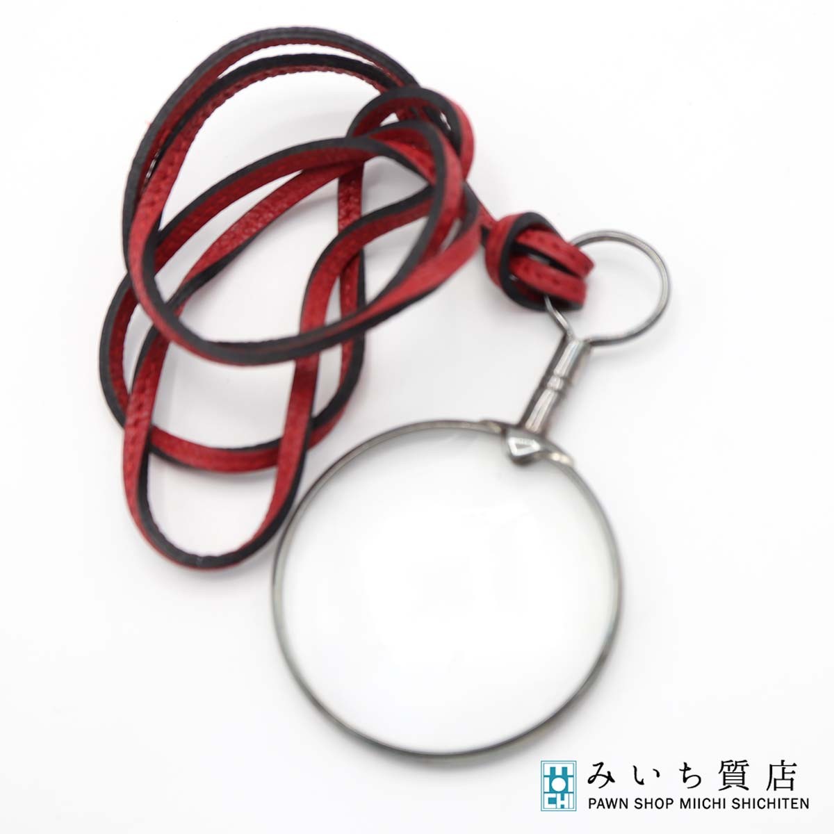 質屋 HERMES エルメス ルーペ ネックレス ペンダント レザー レッド系 アクセサリー H13463 みいち質店