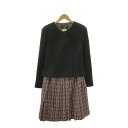 質屋 CHANEL シャネル セットアップ ジャケット フレアスカート P16647 40サイズ パープル系 総柄 レディース H17170 みいち質店