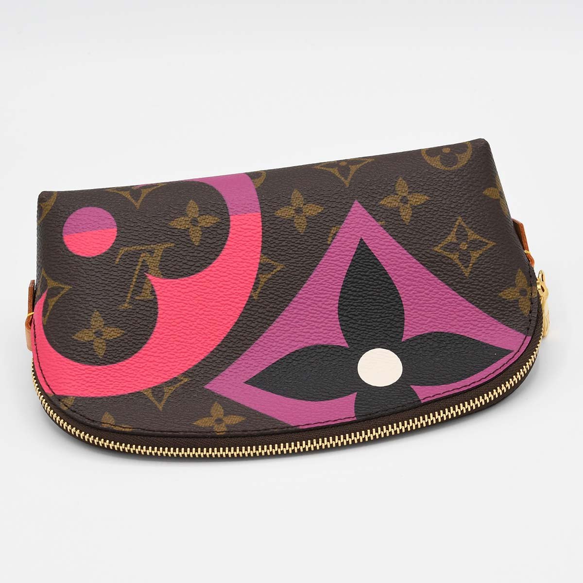 質屋 美品 LOUIS VUITTON ルイヴィトン LV M80283 ゲームオンモノグラム ポシェットスメティック ポーチ ブラウン系 H18963 みいち質店