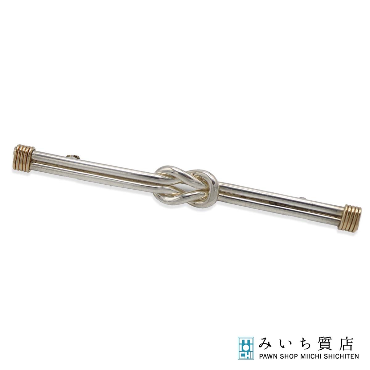 質屋 TIFFANY＆Co. ティファニー ノット ブローチ 925/585 重量約6.1g シルバー×ゴールド アクセサリー 保管袋 H18952 みいち質店
