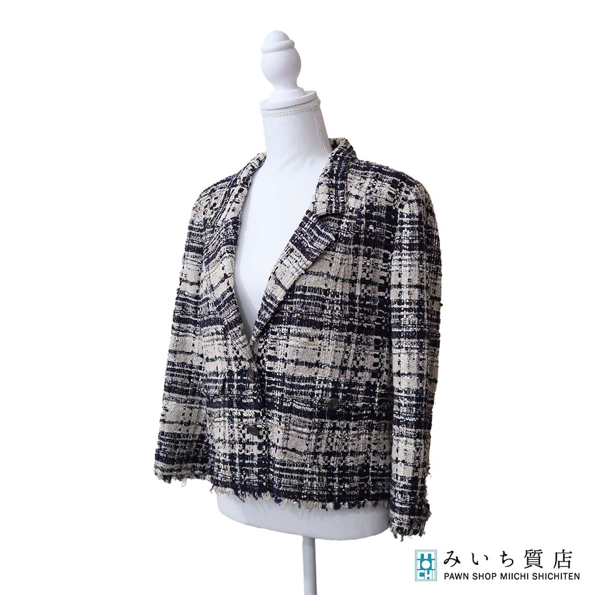 Rakuten - 質屋 CHANEL シャネル ジャケット P28238 42 ホワイト ブラック レディース アウター 服 H20427 みいち質店