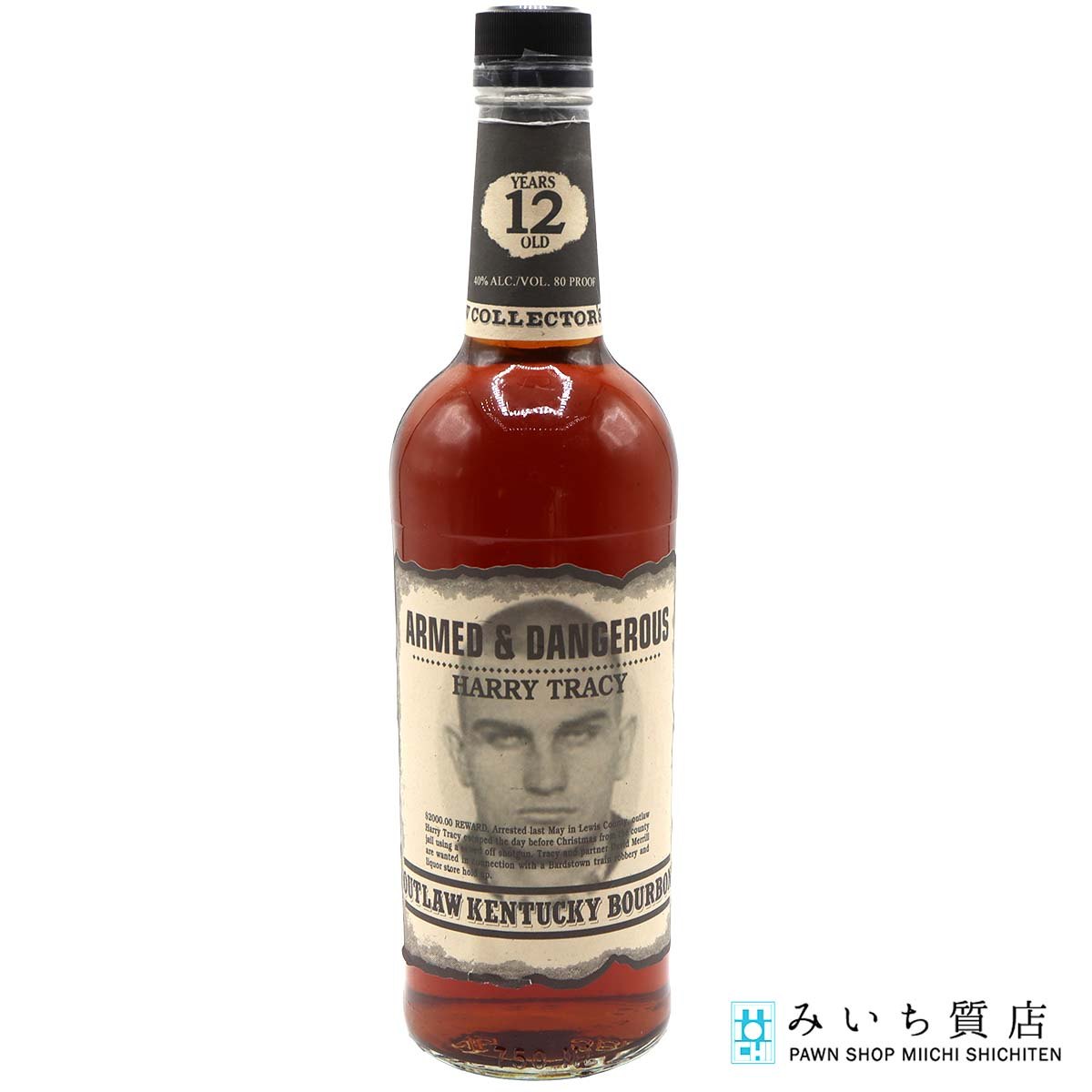 質屋 23k353-12-2 未開栓 お酒 アウトロー ケンタッキー バーボン HARRY TRACY 12年 750ml 40％ 23k353..