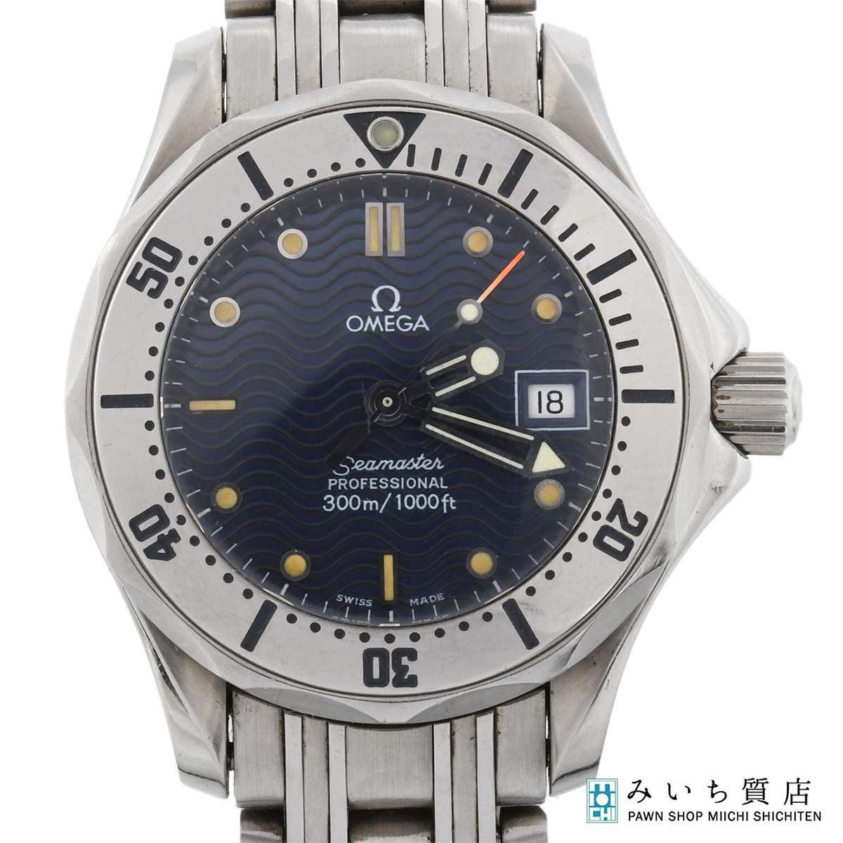 備考 Bランク：使用保管に伴い全体的に小傷が見受けられるもののまだまだお使いいただける商品です。 現在稼働しております。2026年1月に電池交換済みです。修理やメンテナンスが必要になった場合は落札者様負担となりますのでご了承いただける方のみご入札をお願いいたします。 その他注意事項 ●お客様都合によります、商品の返品は一切ご遠慮させていただきます。イメージが違う・気に入らないなどご都合によるクレーム返品・交換もいたしません。ご購入をご検討の方は、ご購入前に納得いくまでご質問下さい。 ※衣類・靴のみ、サイズが合わない場合も返品対応いたします。（帽子・マフラー、ストール類は除く） 商品到着確認後、3日以内にご連絡ください。3日を過ぎた場合や付属品が欠けている場合、ご購入後より使用・利用されたもの、ご連絡のない返送は、一切の理由を問わず返品をお受け出来ませんので、ご了承下さい。 ●当店は質屋ですので、扱う商品は基本的に中古品となります。商品状態について、わかりやすく記載するよう努めておりますが商品の性質上、中古品は完璧に記載することはできません。また、掲載写真は現物を撮影しておりますが、すべてのキズ、汚れ等が写らない場合があります。ご理解の上、お買い上げくださいませ。（詳しくはお問い合わせください。） ●弊社では複数店舗での共有システムにて在庫調整を行っておりますが、ご注文のタイミングによっては注文確定後に欠品が生じてしまう可能性がございます。 万一、ご注文後欠品であった場合当店より改めてお客様へEメールにてご連絡後、ご注文の変更やキャンセルのご案内をさせていただく場合がございます。あらかじめご了承くださいませ。 ●多数のご注文が集中した場合など、発送が遅れる場合がございます。天候など、二次的な理由により商品の到着が遅れる場合もございます。また、上記理由により配送希望指定日にお届けできない場合もございますことをあらかじめご了承くださいませ。 H20050 稼働 腕時計 OMEGA オメガ シーマスター プロフェッショナル 596.1523 796.1523 cal.1424 クォーツ 2026.1電池交換済 ギャラ OMEGAの腕時計です。 Bランク：使用保管に伴い全体的に小傷が見受けられるもののまだまだお使いいただける商品です。 現在稼働しております。2026年1月に電池交換済みです。修理やメンテナンスが必要になった場合は落札者様負担となりますのでご了承いただける方のみご入札をお願いいたします。 メーカー OMEGA オメガ モデル シーマスター プロフェッショナル 300 596.1523 796.1523 cal.1424 素材 ー サイズ 腕周り：約14.5cm　ケースサイズ：縦約3.3cm×横約2.9cm（リュウズ含まない） 付属品 ギャラ