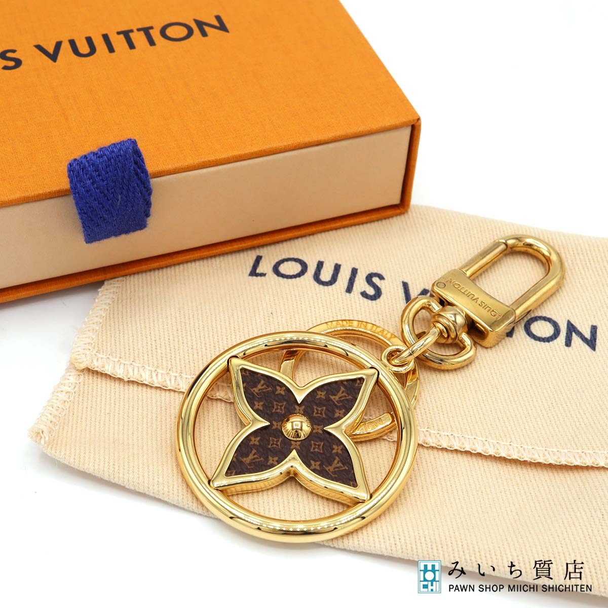 質屋 LOUIS VUITTON ルイヴィトン キーホルダー ポルト クレ LV トレジャード M01207 RM3273 モノグラム GP 箱袋 26k208-1 みいち質店