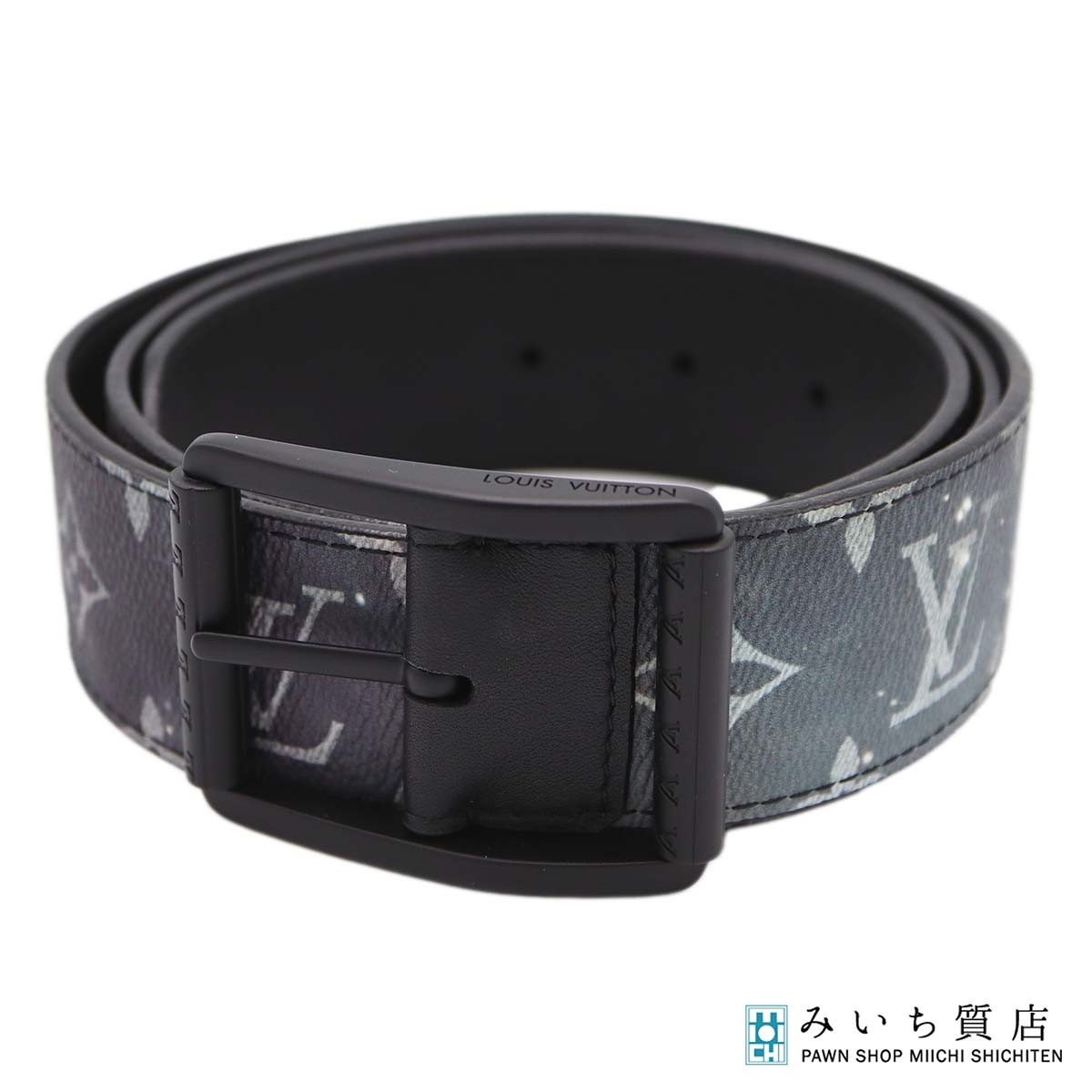 Rakuten - 質屋 LOUIS VUITTON ルイヴィトン LV M1032 ベルト モノグラム ギャラクシー サンチュール リバーシブル 38/95 ブラック 袋 J290 みいち質店