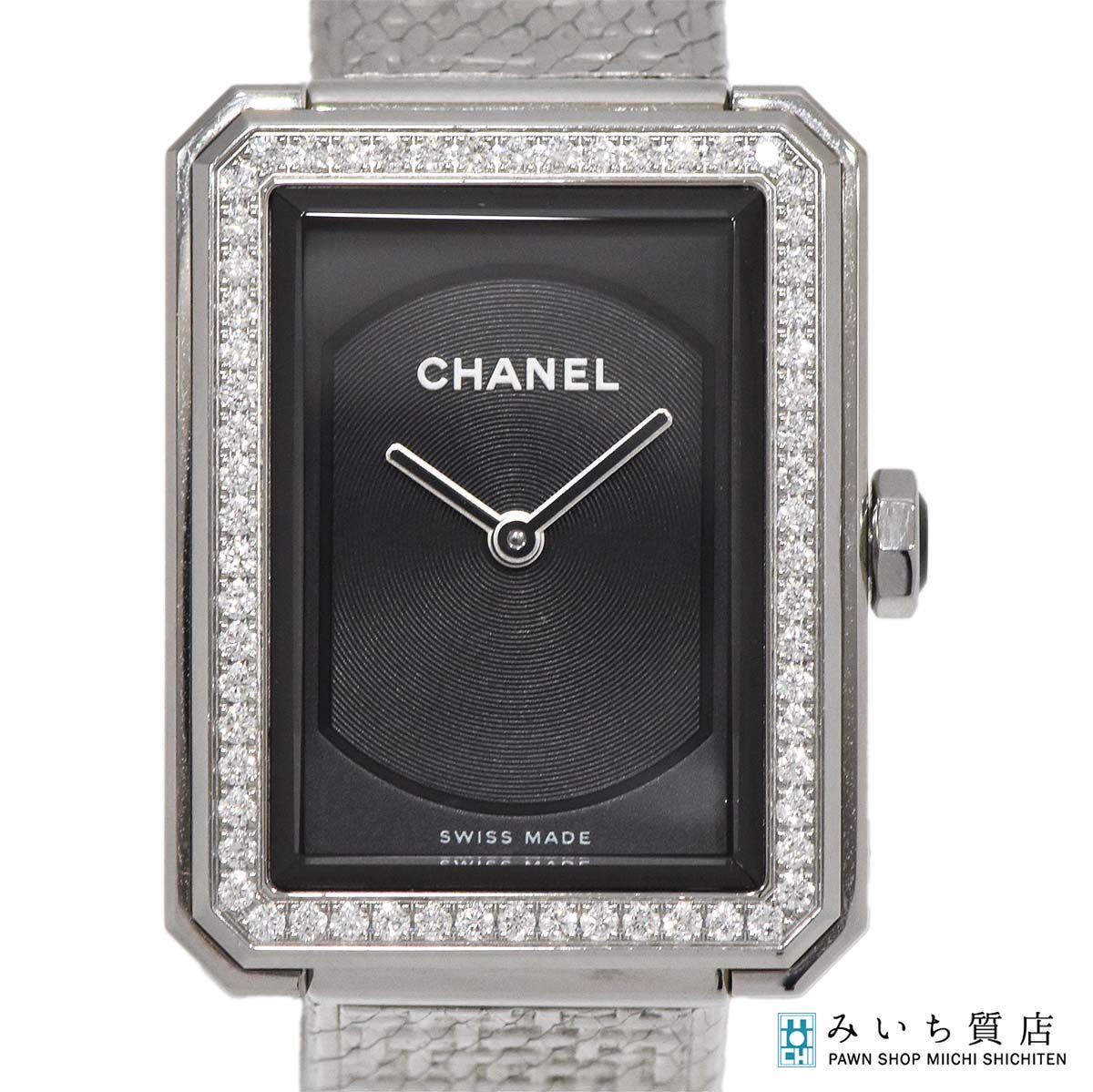質屋 稼働 腕時計 CHANEL シャネル H4877 ボーイフレンド ベゼルD QZ 黒文字盤 2023.10電池交換 箱・取説・ギャラ H10877 みいち質店
