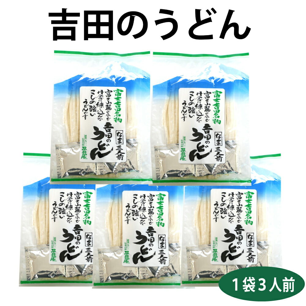 吉田のうどん3人前 5個セットから。うどん 吉田のうどん 吉田 うどん 吉田うどん つゆ付 富士吉田名物 山梨 ご当地麺 平井屋 お土産 手土産 お取り寄せ グルメ 400081