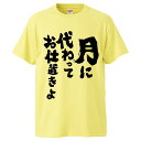 おもしろTシャツ 月に代わってお仕置きよ ギフト プレゼント 面白 メンズ 半袖 無地 漢字 雑貨 名言 パロディ 文字