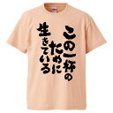 おもしろtシャツ みかん箱 この一杯のために生きている 【ギフト プレゼント 面白いtシャツ メンズ 半袖 文字Tシャツ 漢字 雑貨 名言 パロディ おもしろ 全20色 サイズ S M L XL XXL】